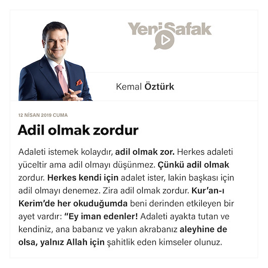 Adil olmak zordur