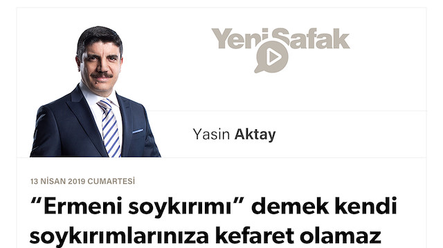 “Ermeni soykırımı” demek kendi soykırımlarınıza kefaret olamaz