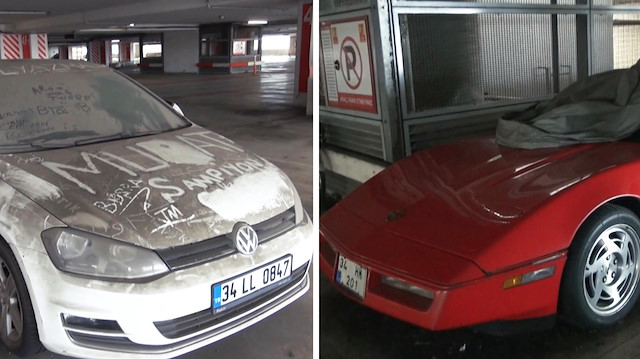 Havalimanı otoparkında unutulan araçlar sahiplerini bekliyor
