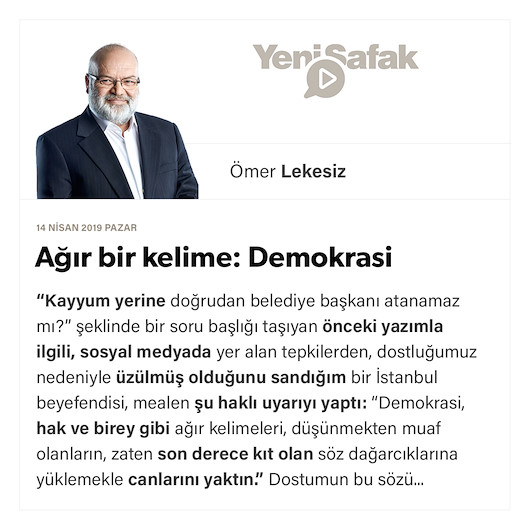 Ağır bir kelime: Demokrasi