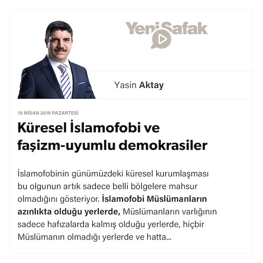 Küresel İslamofobi ve faşizm-uyumlu demokrasiler