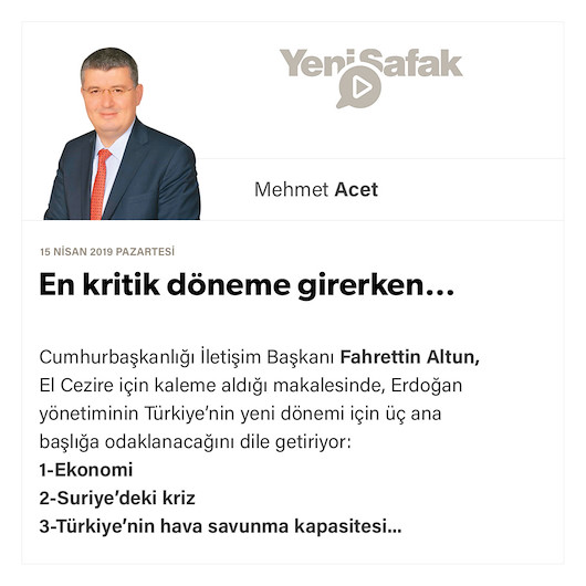 En kritik döneme girerken…