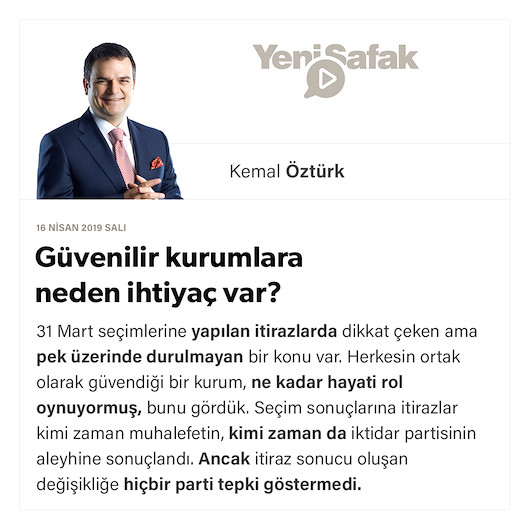 Güvenilir kurumlara neden ihtiyaç var?