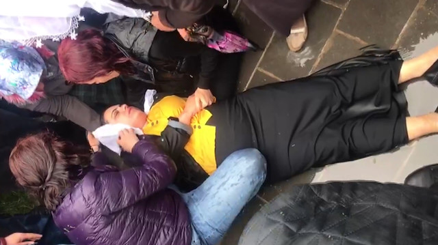 Öcalana özgürlük için toplanan HDPlilere TOMA müdahale etti