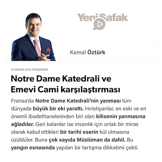 Notre Dame Katedrali ve Emevi Cami karşılaştırması