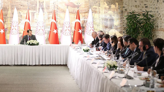 Hazine ve Maliye Bakanı Berat Albayrak'ın bankacılık sektörünün önde gelen isimleriyle yaptığı toplantı.