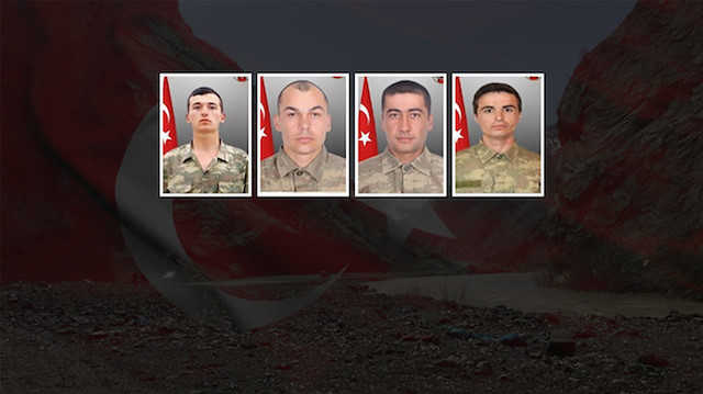 Hakkari'de şehit düşen askerlerimiz.