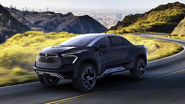 Tesla pikap için yapılan konsept tasarım.
