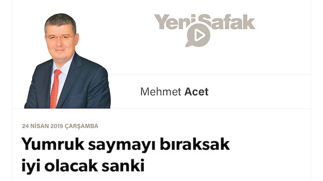Yumruk saymayı bıraksak iyi olacak sanki