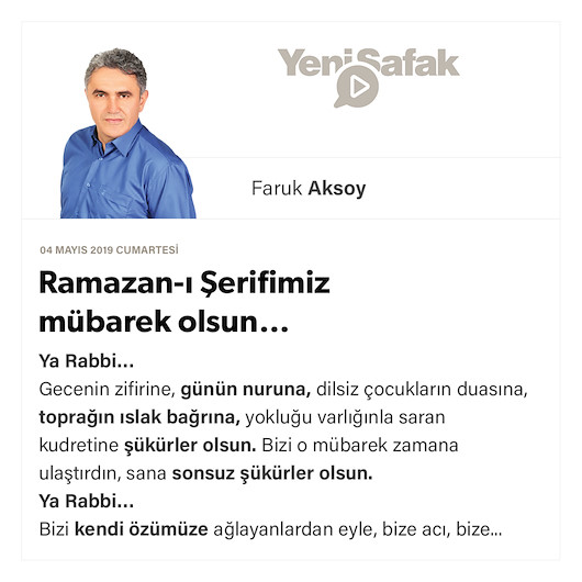 Ramazan-ı Şerifimiz mübarek olsun…
