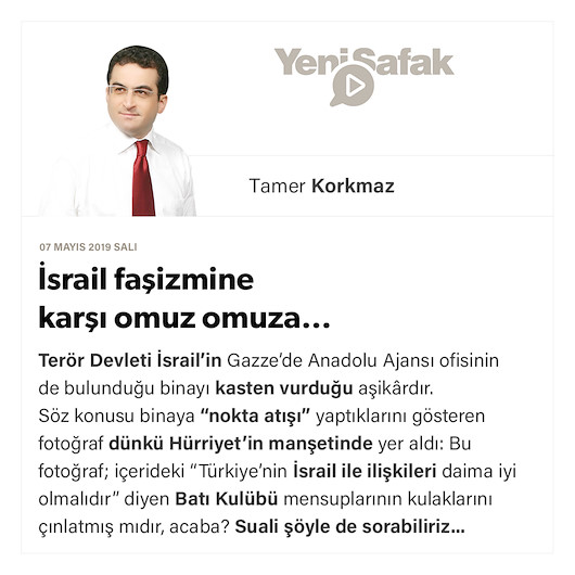 İsrail faşizmine karşı omuz omuza…