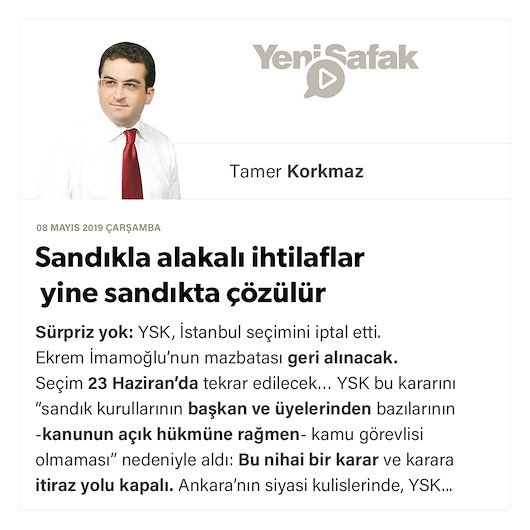 Sandıkla alakalı ihtilaflar yine sandıkta çözülür