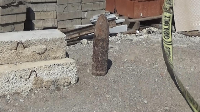 Şehrin göbeğinde top mermisi bulundu
