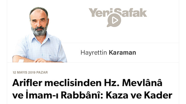 Arifler meclisinden Hz. Mevlânâ ve İmam-ı Rabbânî: Kaza ve Kader
