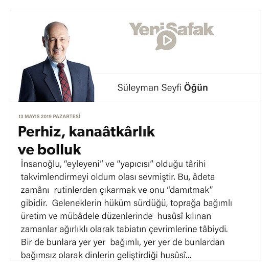 Perhiz, kanaâtkârlık ve bolluk