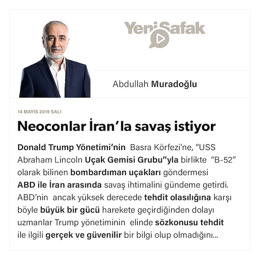 Neoconlar İran’la savaş istiyor