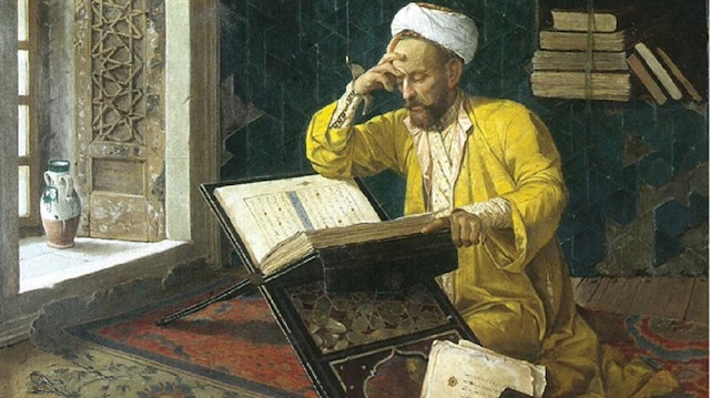 Osman Hamdi Bey’in “İlahiyatçı” adını verdiği bu tablo 1907 yılına tarihlenmiştir.