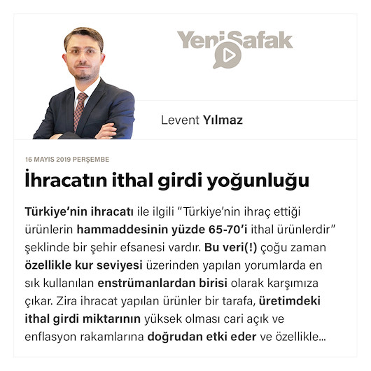 İhracatın ithal girdi yoğunluğu