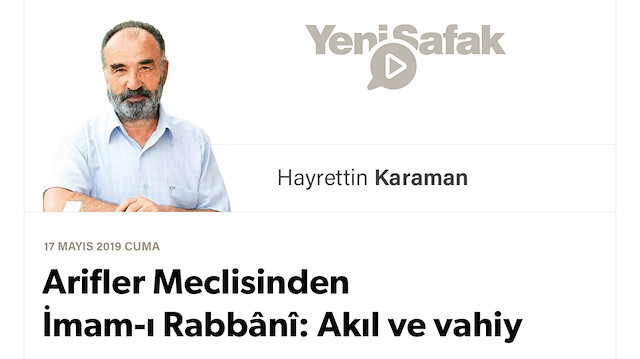 İmam-ı Rabbânî: Akıl ve vahiy