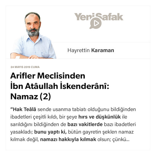 İbn Atâullah İskenderânî: Namaz (2)