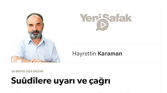 Suûdîlere uyarı ve çağrı