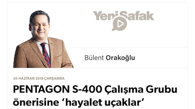 PENTAGON S-400 Çalışma Grubu önerisine ‘hayalet uçaklar’ nedeni ile mi karşı?