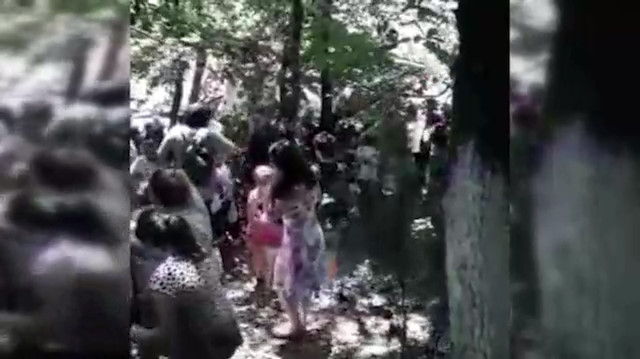 Göle düşen vatandaşların kurtarılma anı kamerada