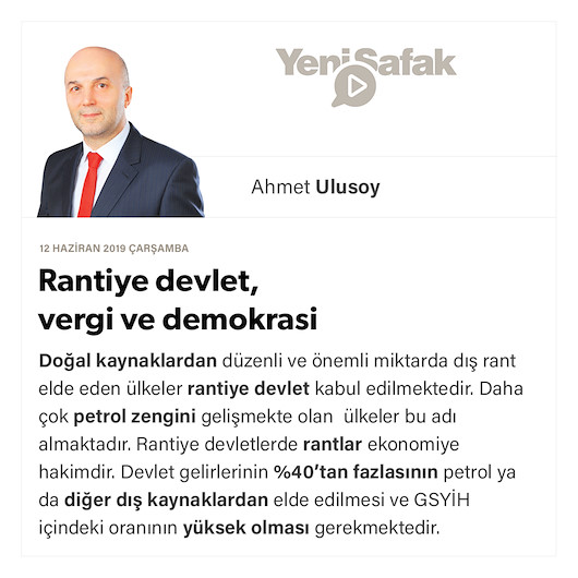 Rantiye devlet, vergi ve demokrasi