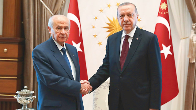 Cumhurbaşkanı Erdoğan ile MHP Genel lideri Bahçeli bir araya geldi.
