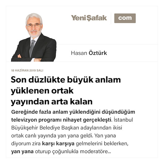 Son düzlükte büyük anlam yüklenen ortak yayından arta kalan