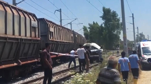 Mersinde tren kazası