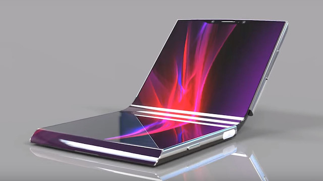 Sony tarafından geliştirilen katlanabilir cihaza ait konsept tasarım.
