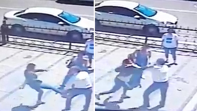 Kadın gazeteciden erkek meslektaşına tekme tokat dayak