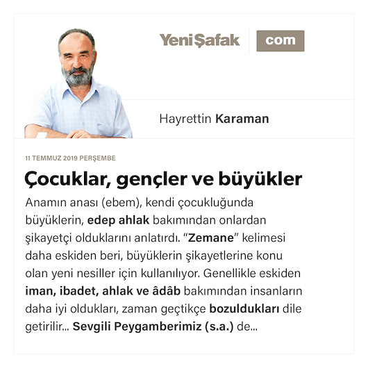 Çocuklar, gençler ve büyükler