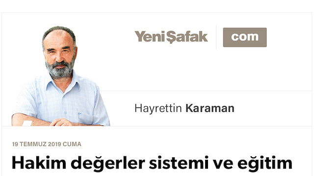 Hakim değerler sistemi ve eğitim