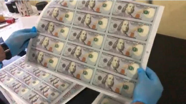 İstanbul'da ele geçirilen sahte dolarlar.