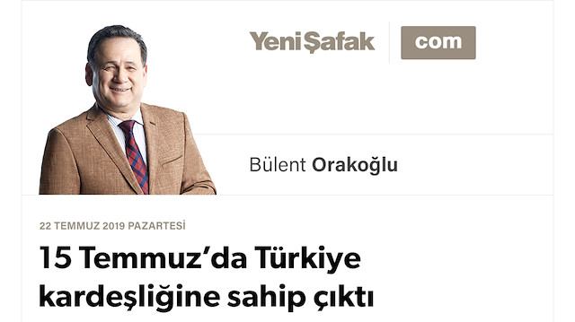15 Temmuz’da Türkiye kardeşliğine sahip çıktı