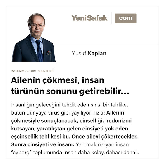 Ailenin çökmesi, insan türünün sonunu getirebilir...