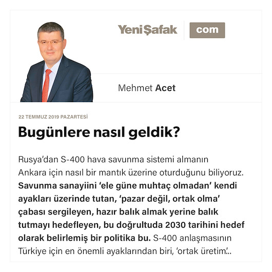 Bugünlere nasıl geldik?