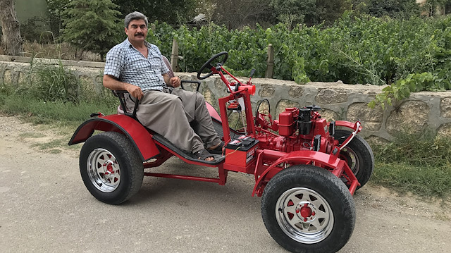 Mersinde hademelik yapan adam kendi tarım aracını yaptı