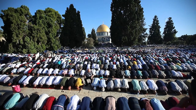 Mescid-i Aksada Kurban Bayramı namazı eda edildi