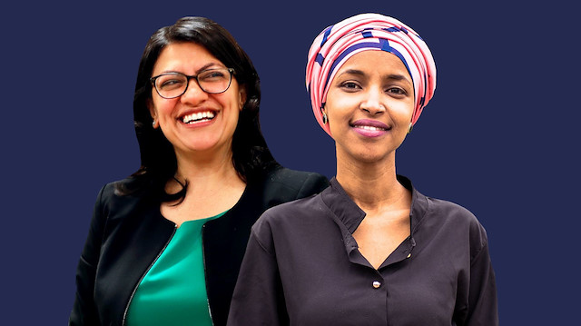 Rashida Tlaib (solda) ve Ilhan Omar (sağda)