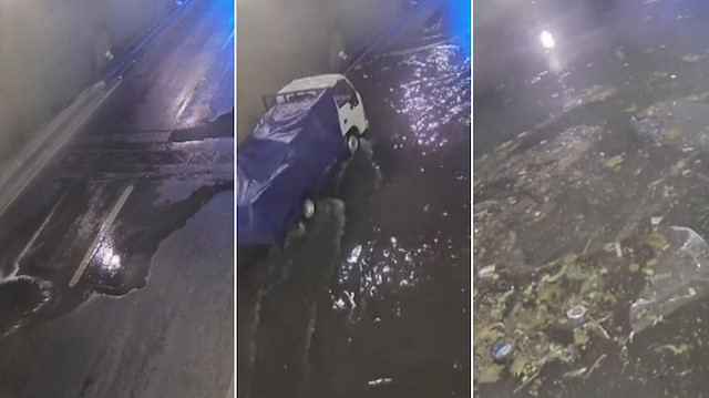 Sel baskını güvenlik kamerasına saniye saniye yansıdı
