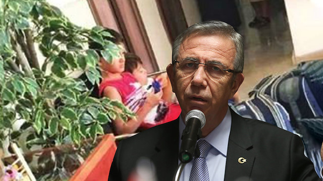 Ankara BB Başkanı Yavaş ve eşyalarını toplamak zorunda kalan çocuklar.