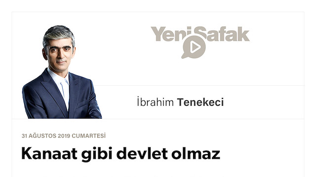 Kanaat gibi devlet olmaz