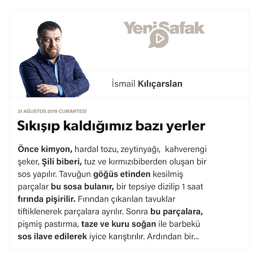 Sıkışıp kaldığımız bazı yerler