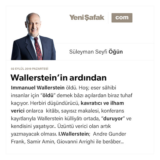 Wallerstein’in ardından