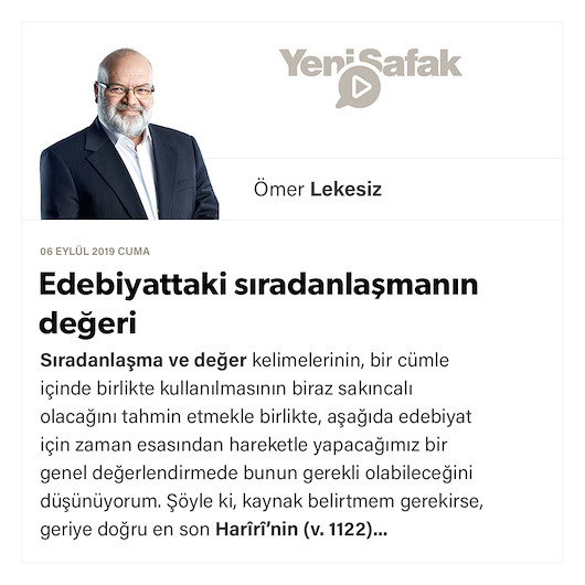 Edebiyattaki sıradanlaşmanın değeri