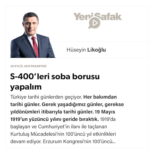S-400’leri soba borusu yapalım