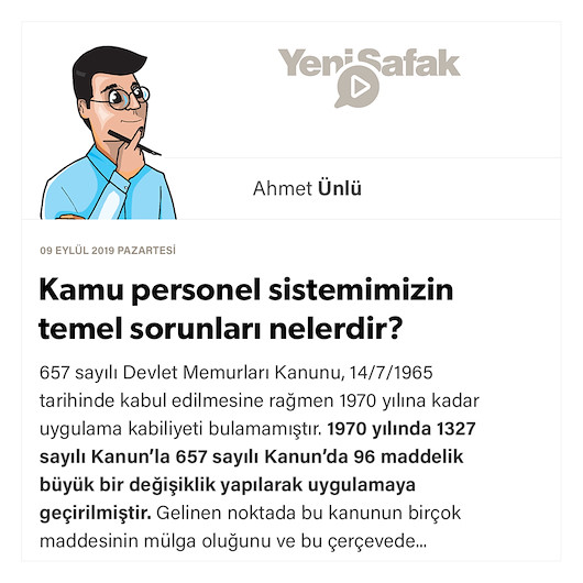 Kamu personel sistemimizin temel sorunları nelerdir?